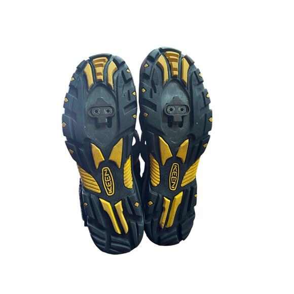Keen Commuter Mens Sandals 9 Black Yellow Bungee Tie Hiking Shoes Toe Protection - Picture 7 of 9